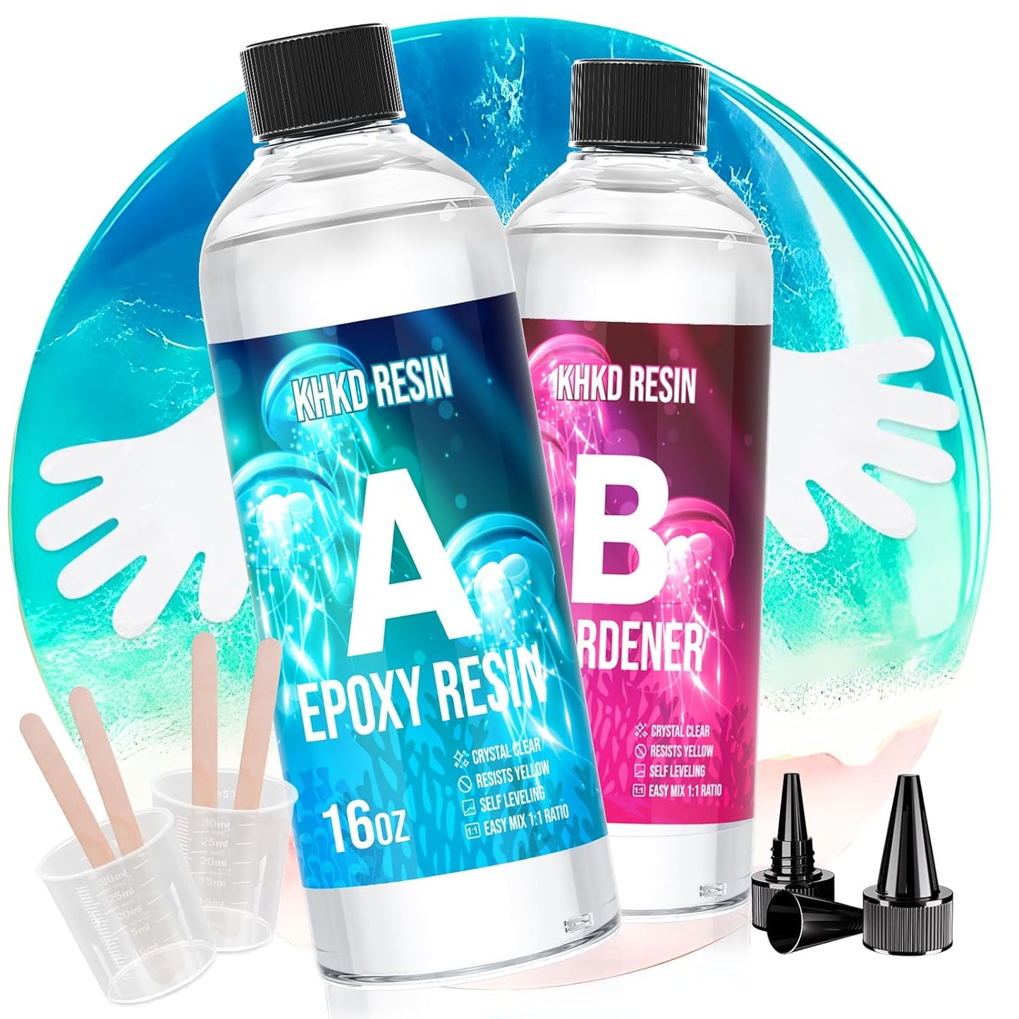 KHKD 32oz Art Resin Kit – Crystal Clear for Art and Crafts