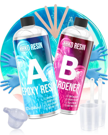 KHKD 64oz Art Resin Kit – Crystal Clear for Art and Crafts